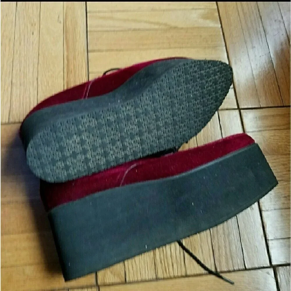 RARE Size 10 TUK Burgundy Punk Platforms
